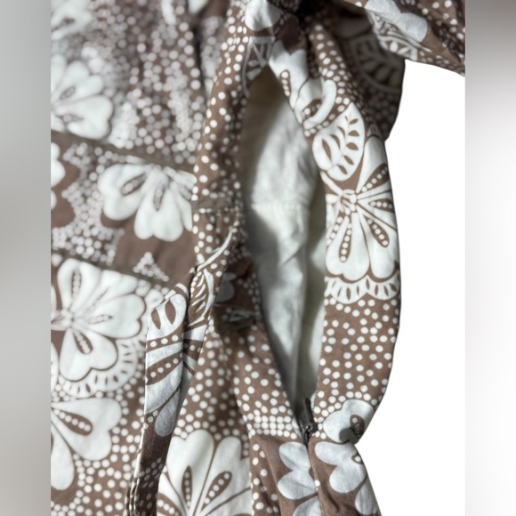 Boden Beige And brown Floral A-Line Sheath Dress Wrap Around Dress Size 10R - Picture 10 of 13